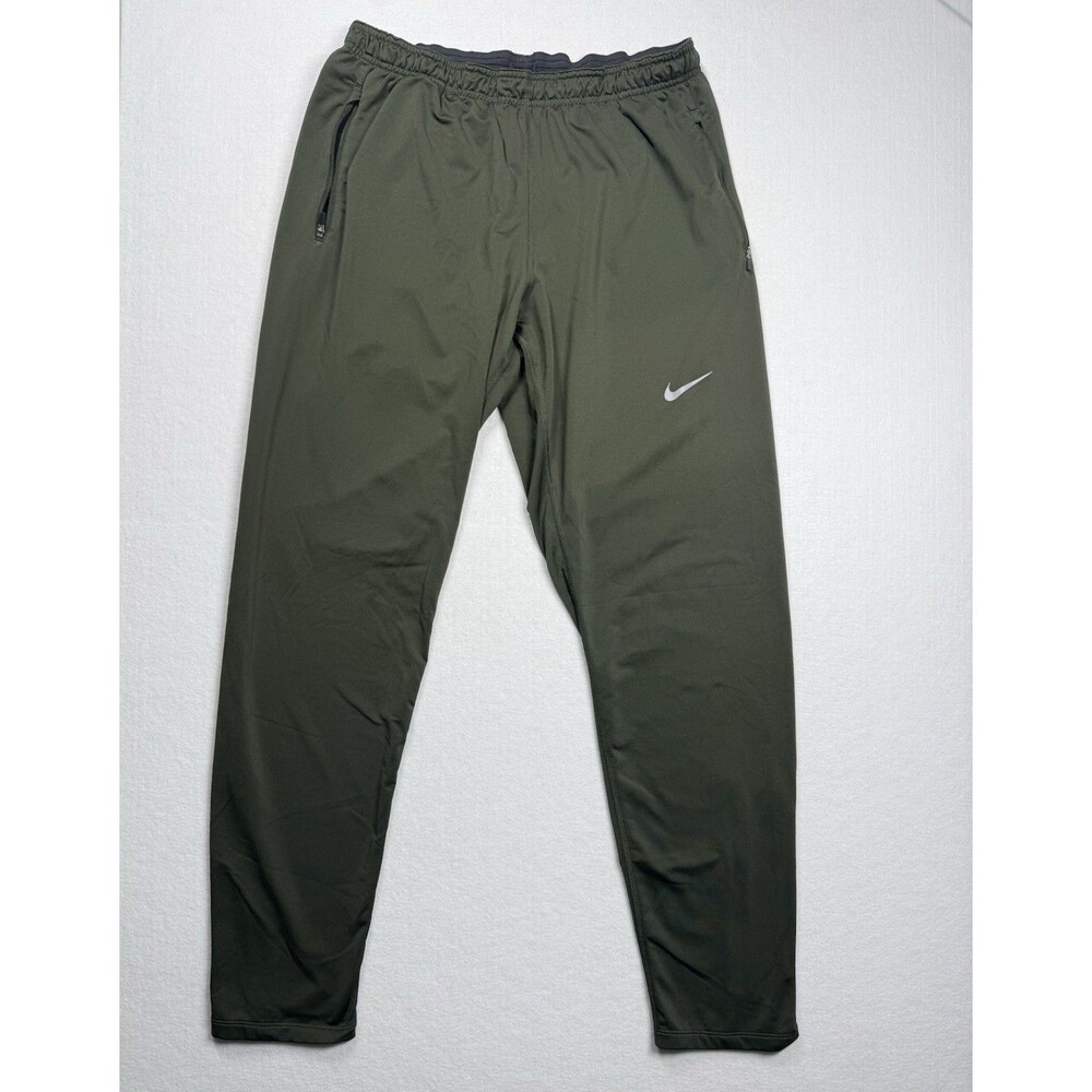 Nike Dri-FIT Olive Green Performance Pants Men’s Large Zip Ankle Athletic